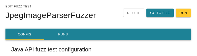 Java API Fuzz Test Configuration